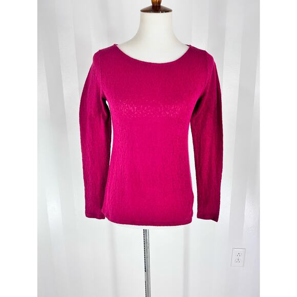 LOFT Women’s Dark Pink Textured Top Sz XS - Picture 1 of 8
